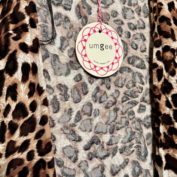 UMGEE Oversized Ombre Animal Leopard Print Frayed Hem Open Front Kimono Cardigan - Picture 8 of 10